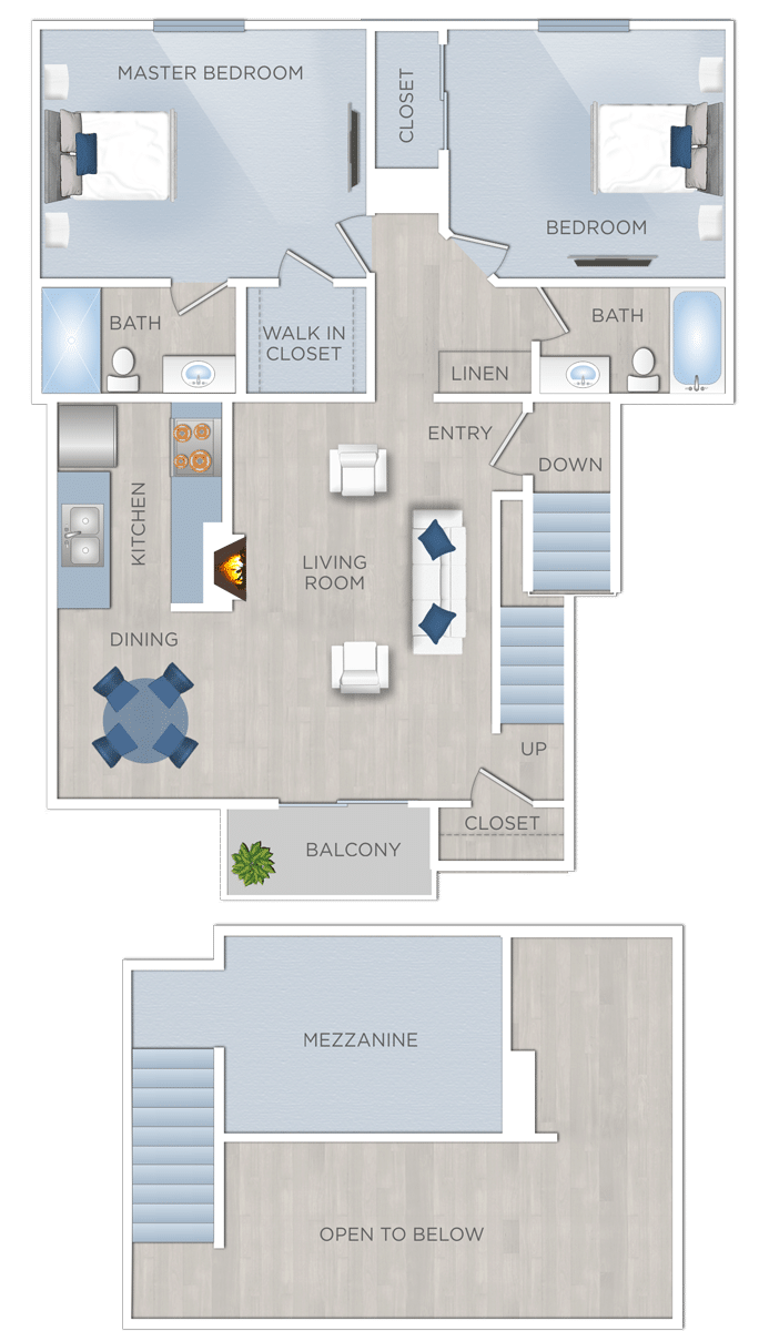 TWO BEDROOM APARTMENT with Loft