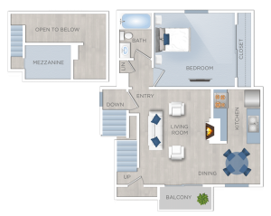 White Oak Apartments in Encino A floor plan of the White Oak Apartments in Encino, a two bedroom apartment available for rent.
